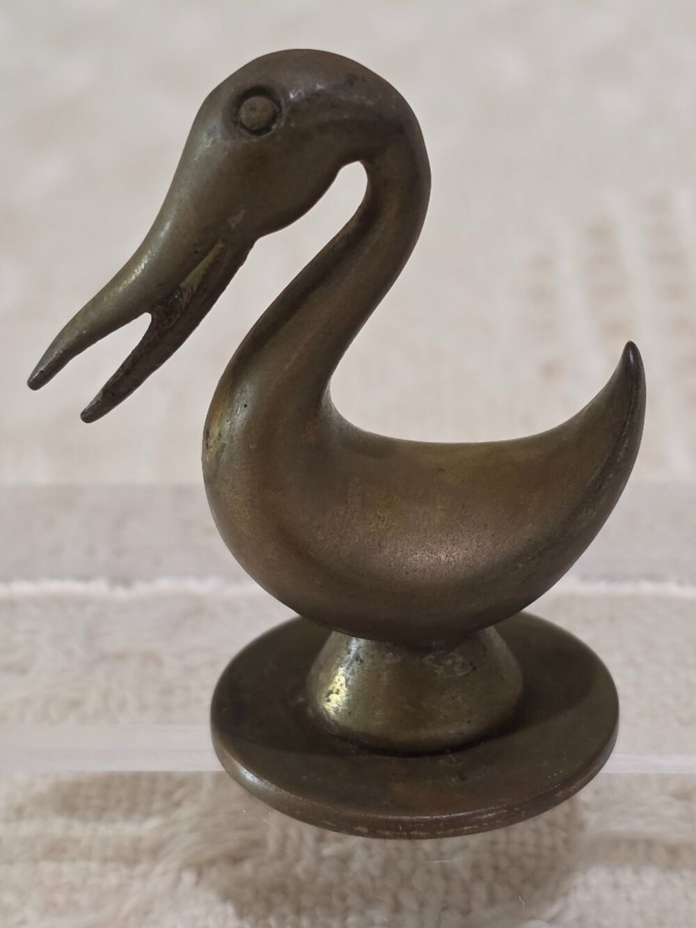 Antique Art Brass Co NY New York Art Deco Duck Bird Pelican Swan Solid Stylized